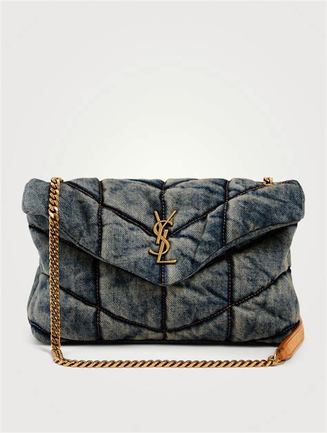 blue jean ysl bag|saint laurent toy puffer bag.